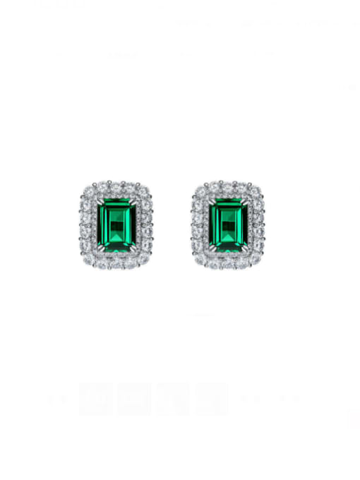 Green [E 1994] Stainless steel High Carbon Diamond Geometric Luxury Stud Earring